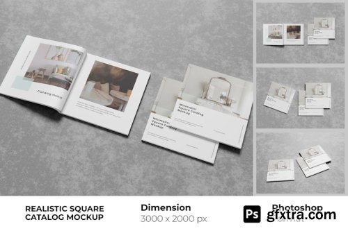 Square Catalog Brochure Mockup Collections 15xPSD