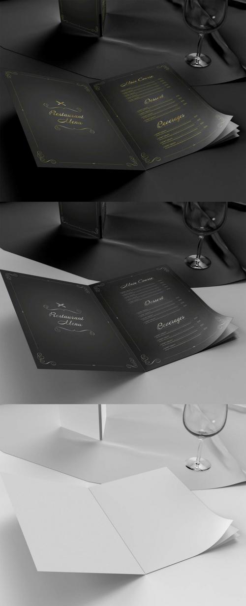 Restaurante Menu Layout with Cup Mockup