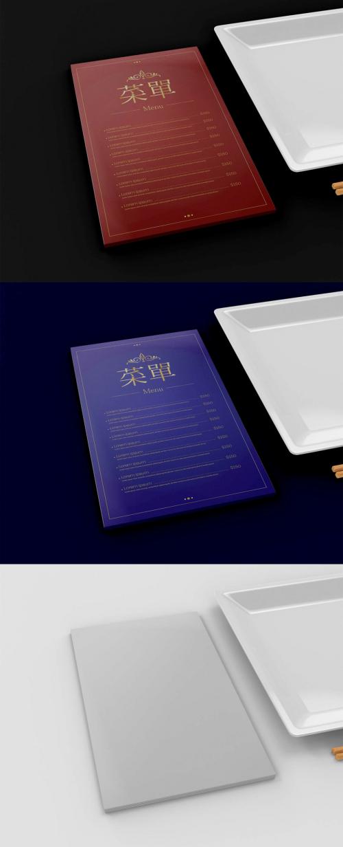 Restaurante Menu Paper Mockup