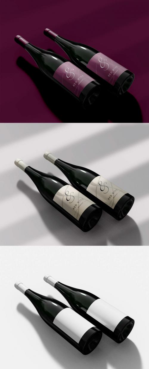 Two Bottles of Wine Mockup