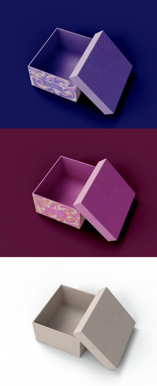 Isolated Cardboard Box Mockup