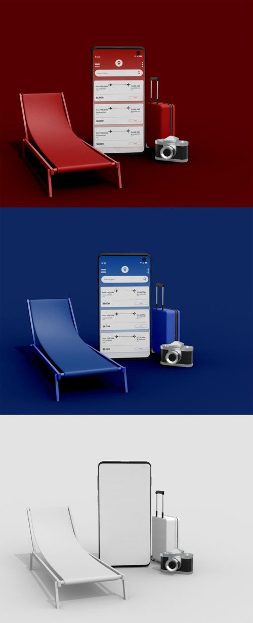 Smartphone Screen Travel Concept Mockup