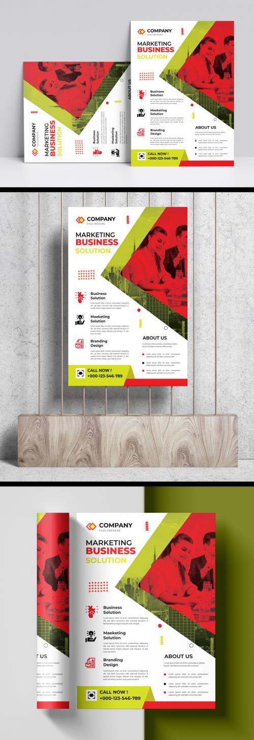 Multipurpose Flyer Layout with Red Accent