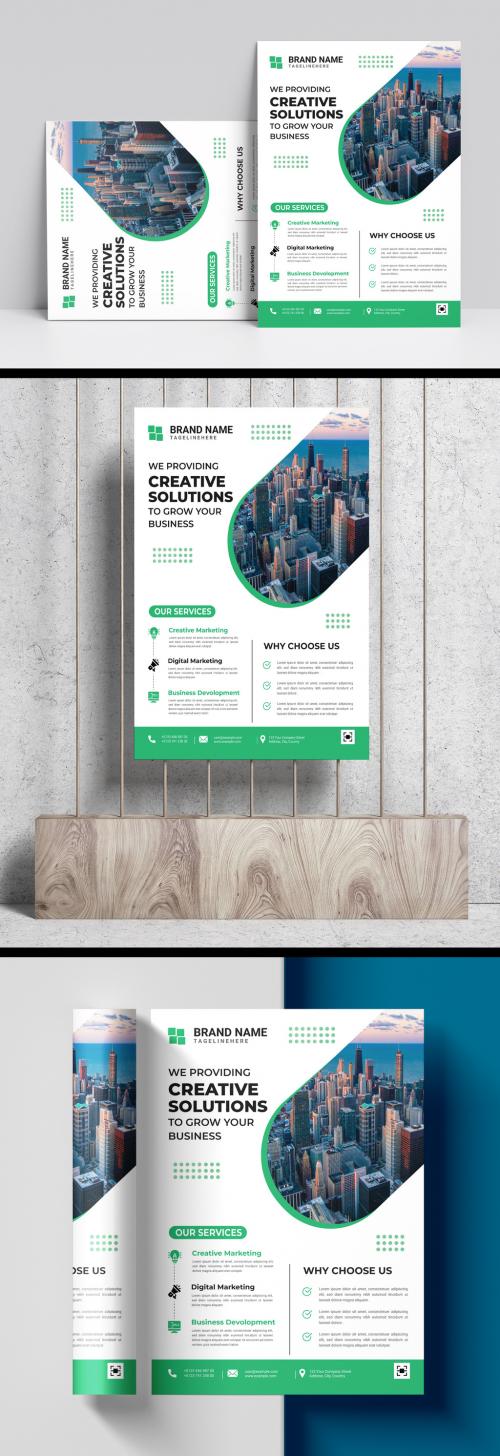 Business Flyer Layout with Colorful Elements