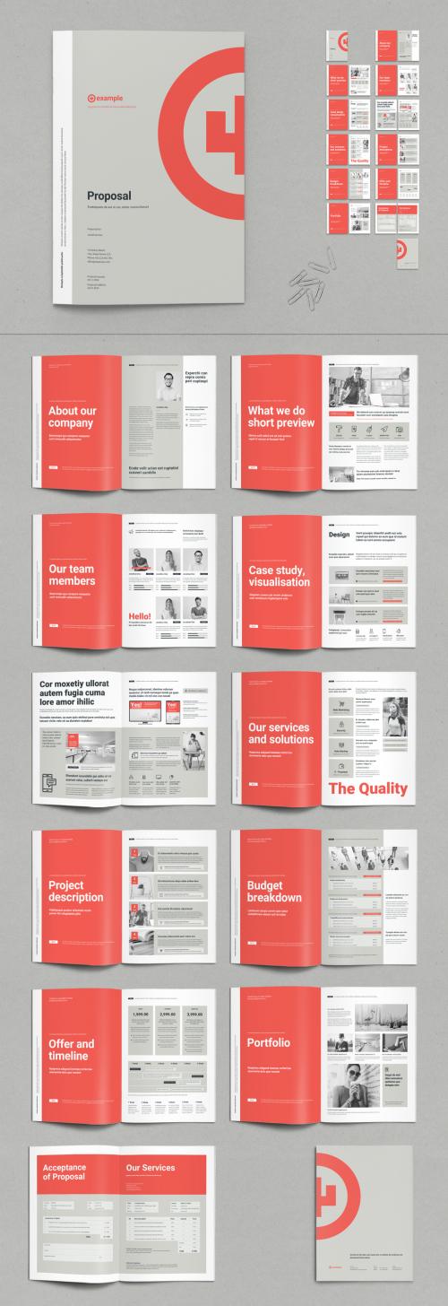 Business Proposal Template in Red and Light Gray