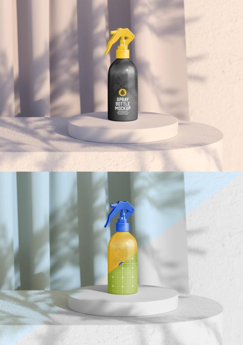 Spray Bottle Scene Mockup