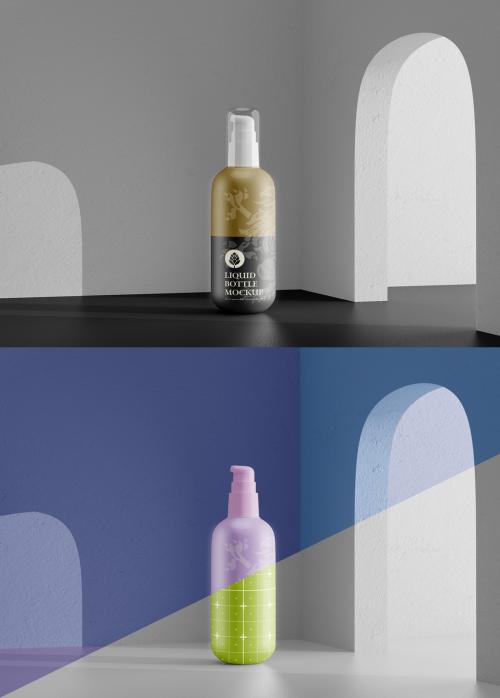 Cosmetic Spray Bottle Scene Mockup