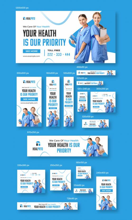 Medical Web Banner Ads Set