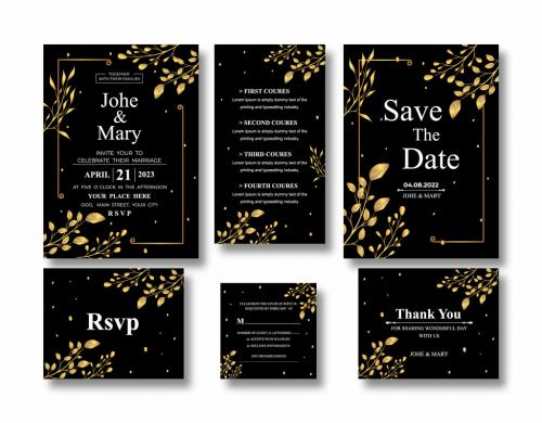 Black and Gold Graduation Invitation Layout