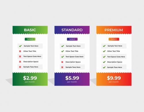 Modern Pricing Table Element