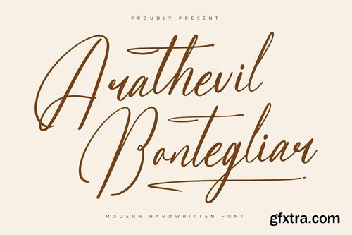 Arathevil Bontegliar Modern Handwritten Font VHTE87R