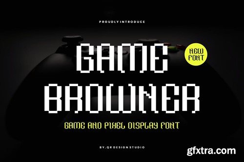 Game Browner - Pixel & Glitch Font ED8XRXD