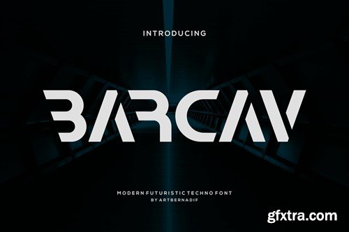 Barcav - Modern Futuristic Techno Font MXXWP9S