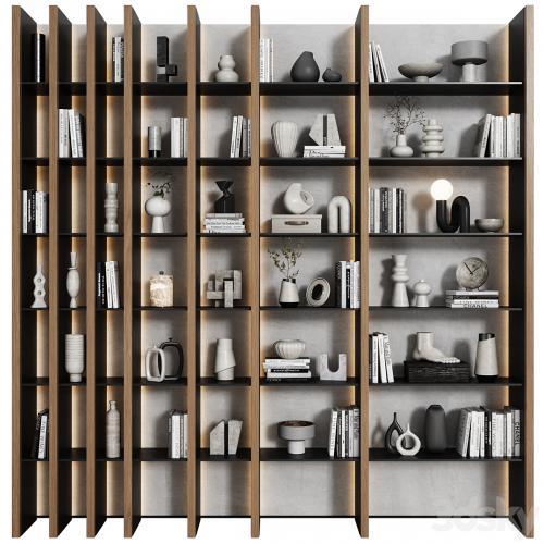 Bookcase in modern minimalist style 04