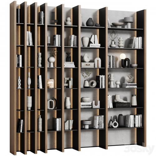 Bookcase in modern minimalist style 04