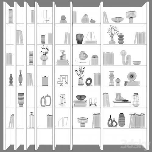 Bookcase in modern minimalist style 04