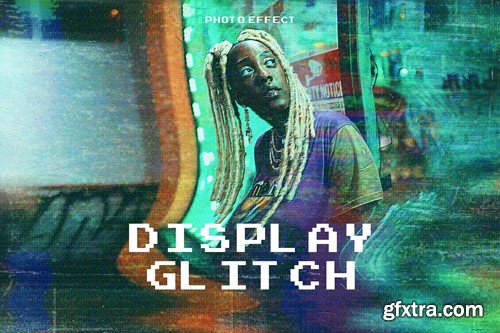 Damaged CRT Screen VHS Glitch Photo Effect 34C9PGN