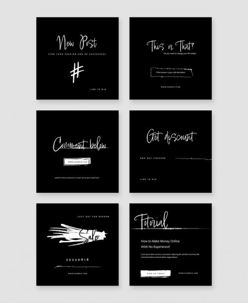 Creative Black and White Social Post Layouts