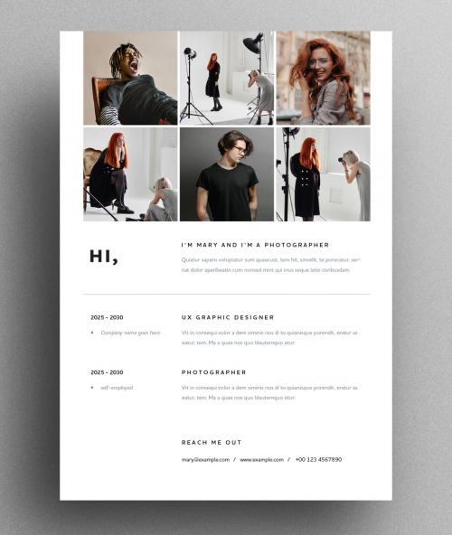 Trendy Resume Layout with Gallery Header