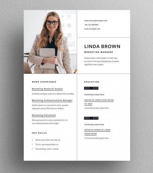 Elegant CV Layout with Four Section
