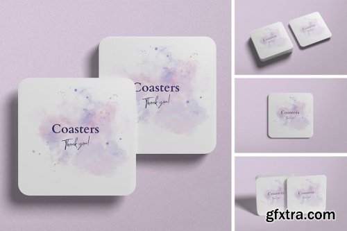 Coaster Mockup Collections 14xPSD