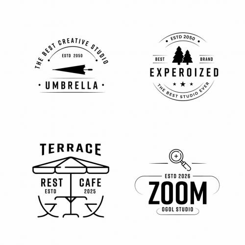 Vintage Badge and Retro Logos Design Layout