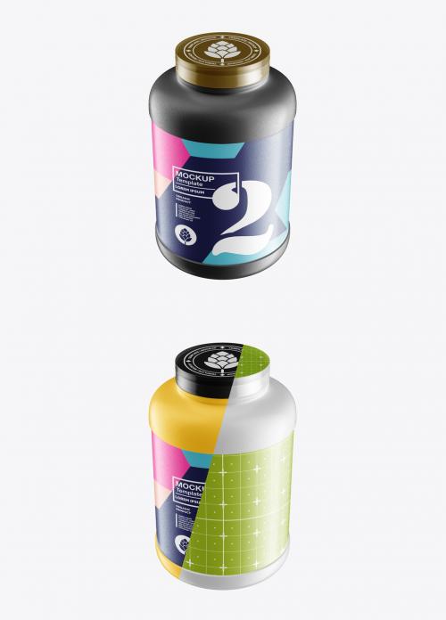 Plastic Protein Jar Mockup