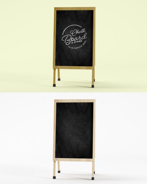 Street Chalk Board Stand Mockup