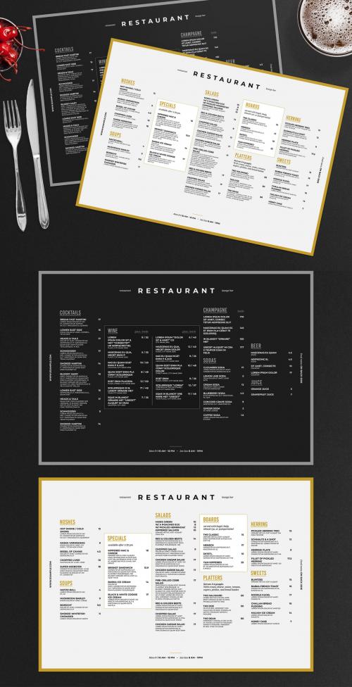 Landscape Restaurant Tabletop Menu Layout