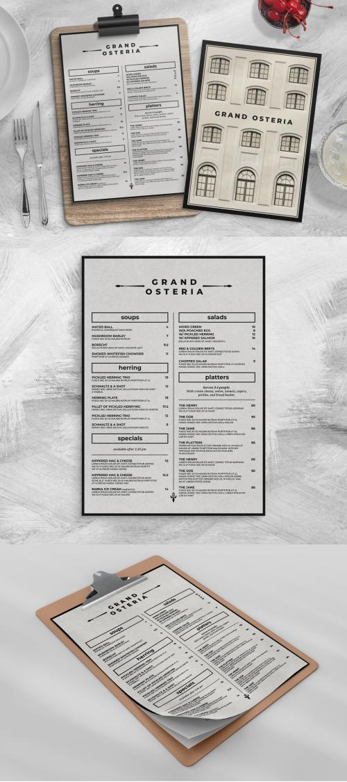 Restaurant Food Menu Layout