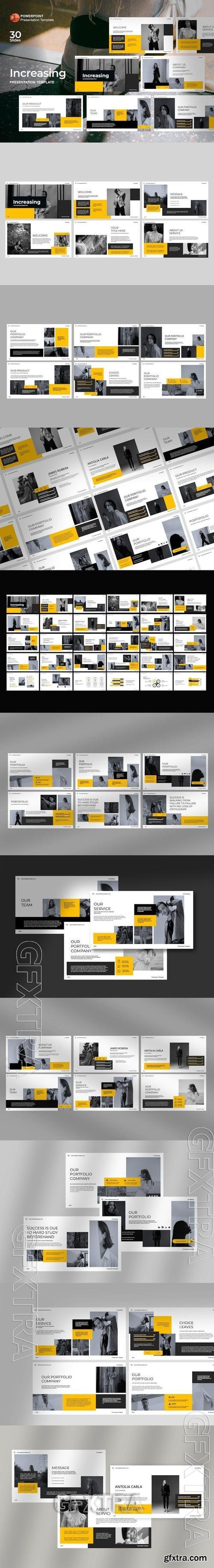 Increasing Powerpoint Template 8L3BN4C