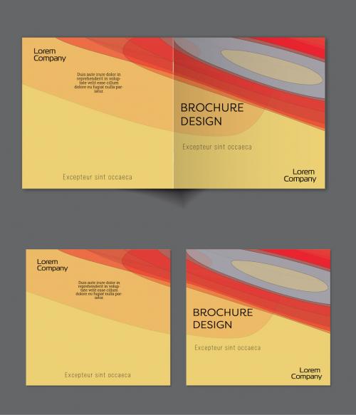 Brochure Cover Layout with Abstract Overlapping Pastel Transparent Shapes