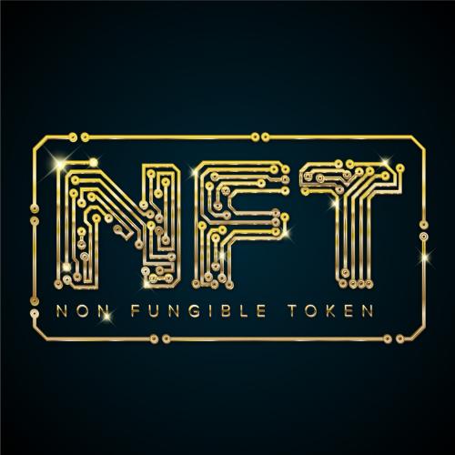 Nft Non-Fungible Token Luxury Golden Concept Illustration Template