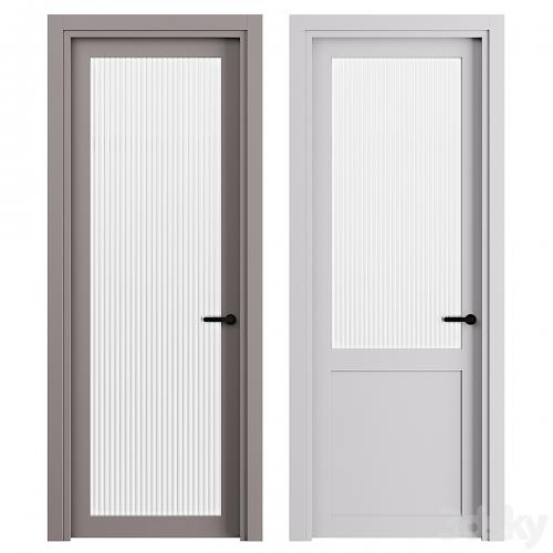 Interior doors with frame and fittings