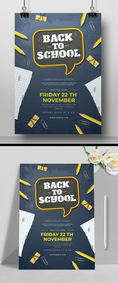 Kids Childrens Back to School Education Flyer Layout