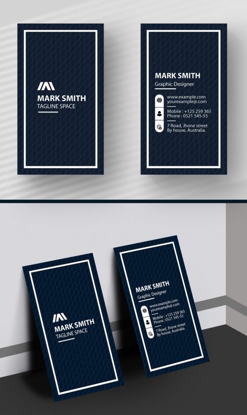 Vertical Business Card Design Layout