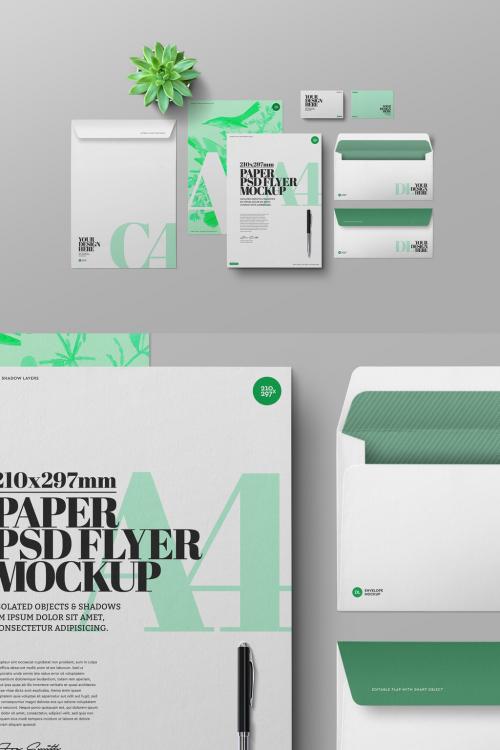 Stationery Mockup A4, C4, Dl Envelopes