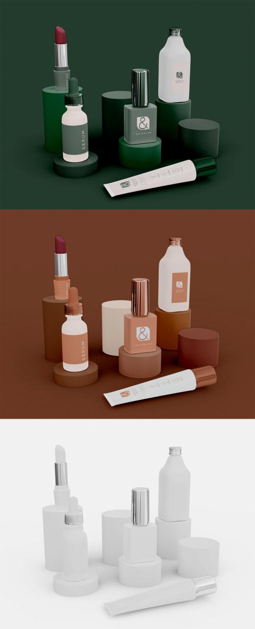 Set of Beauty Products Mockup