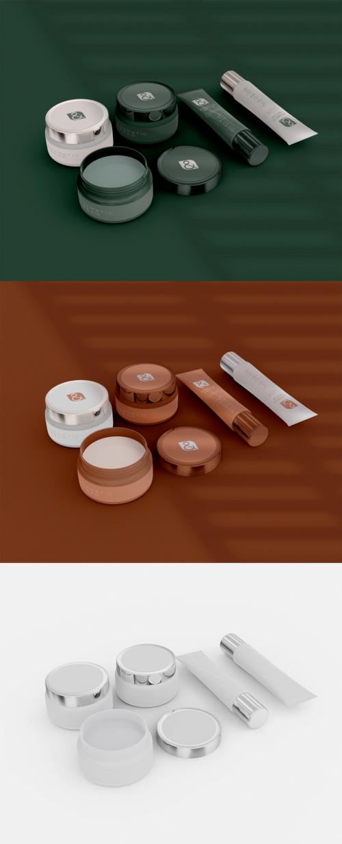 Cosmetic Jars and Creams Mockup