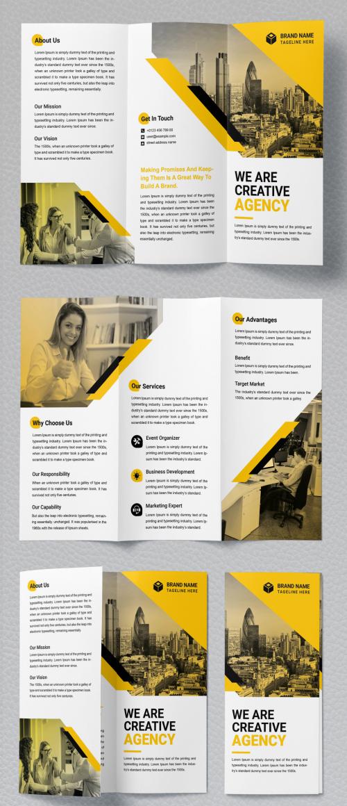 Tri Fold Brochure Layout for Corporate Business