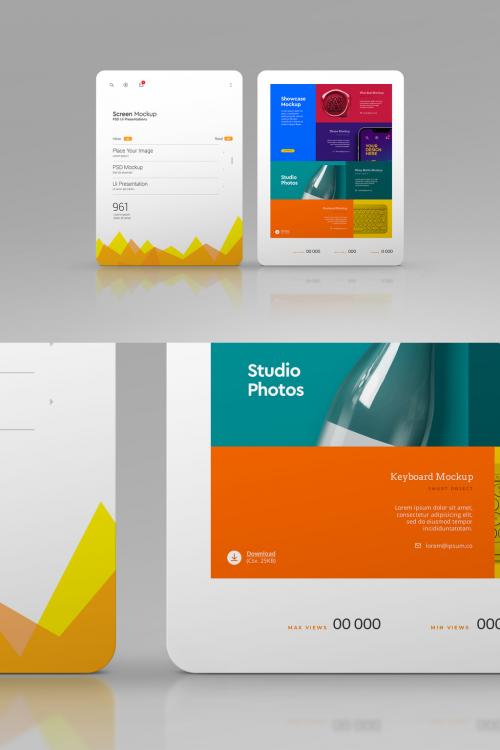 App UI Mockup Tablet Set