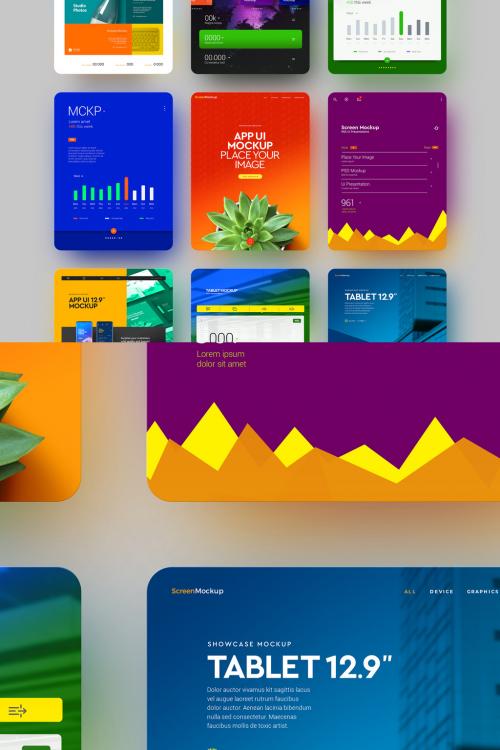App UI Mockup Tablet Set
