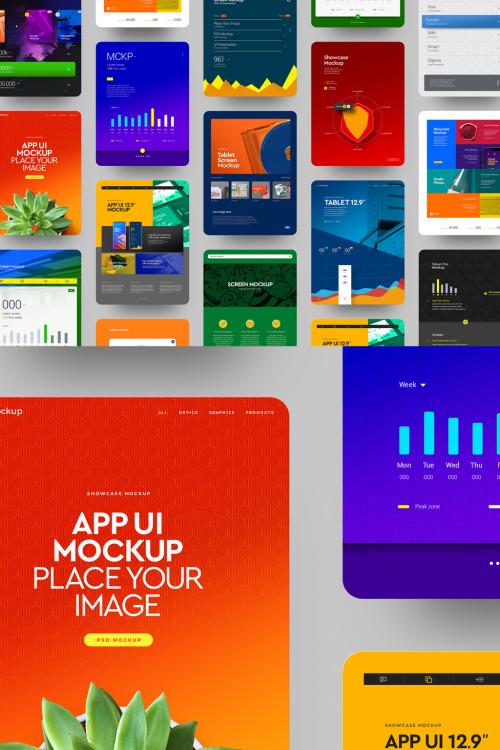 App UI Mockup Tablet Set