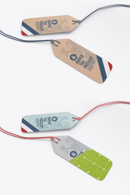 Set Paper Tags Mockup