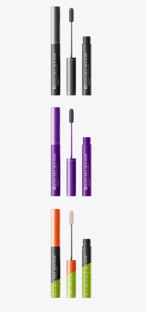 Set of Mascara Tubes Mockup