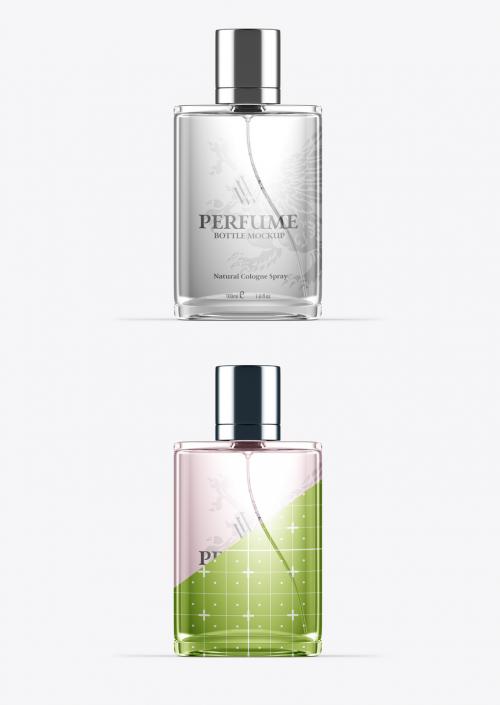 Clear Glass Perfume Bottle Mockup