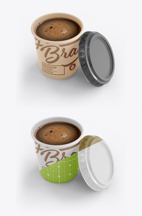 Paper Cup with Coffee Mockup