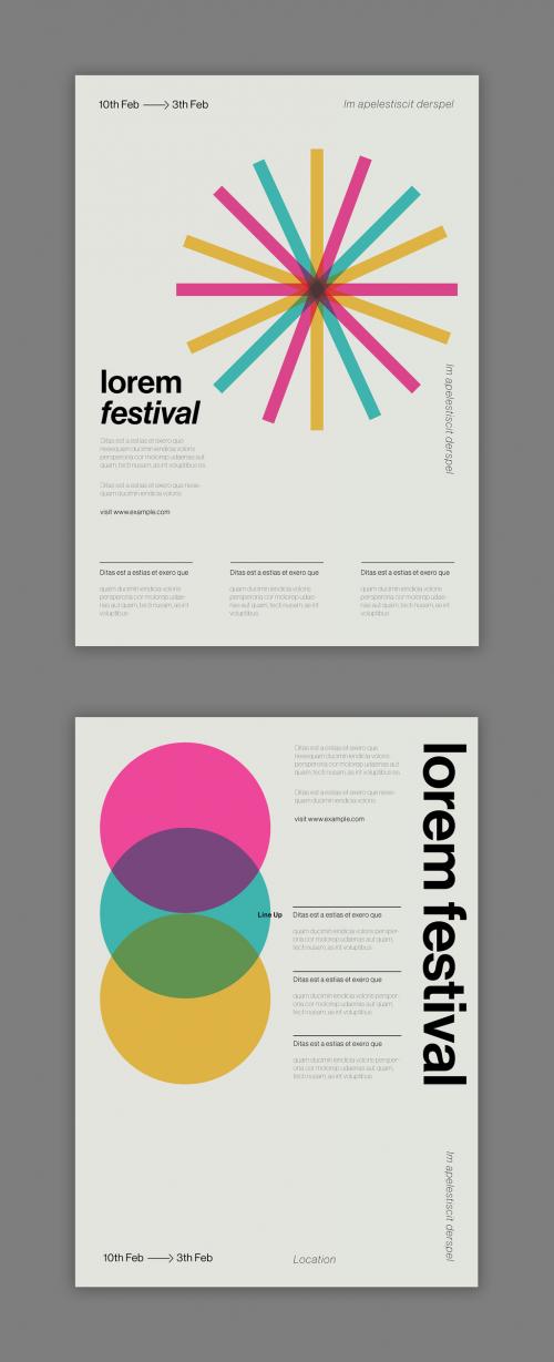 Minimal Poster Event Layout with Graphic Shapes