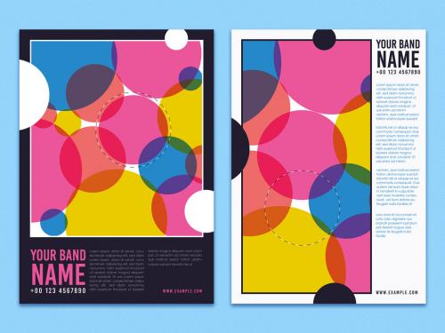 Overlapping Circle Riso Print Style Poster