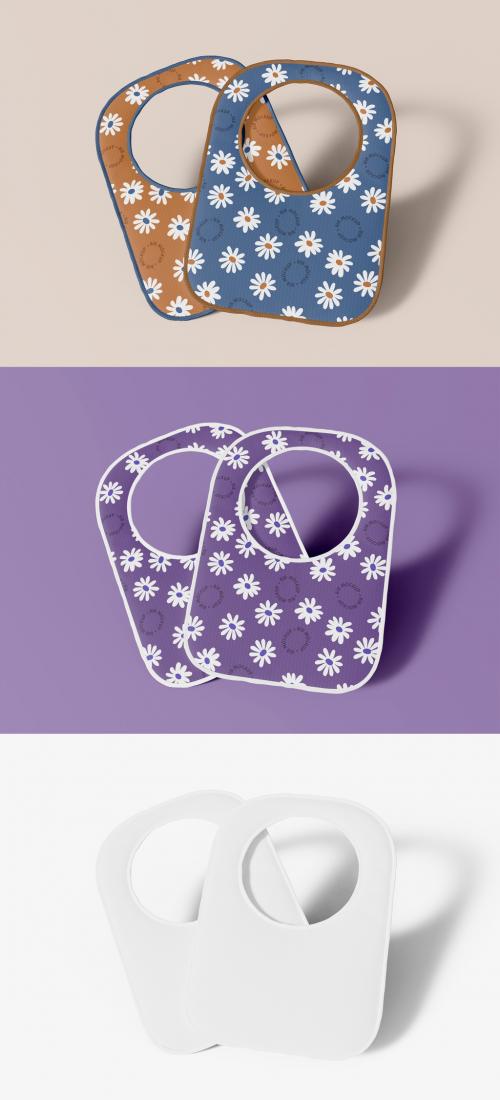 Two Baby Bibs Mockup